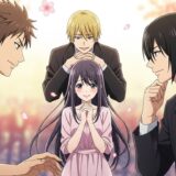 男子３名にちやほやされる女性