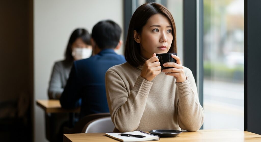 考え込んでいる女性