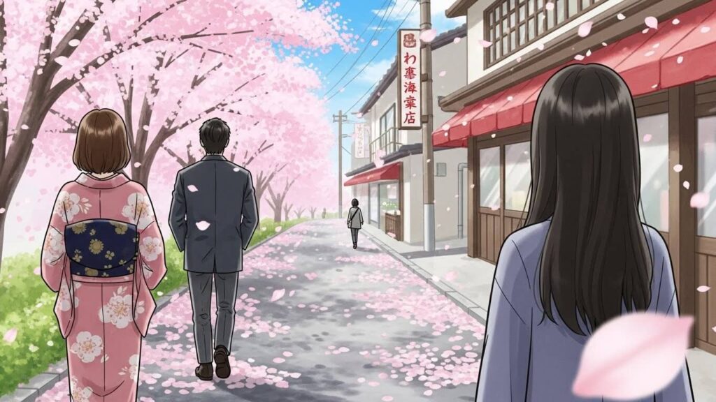 桜花道での別れと出会い