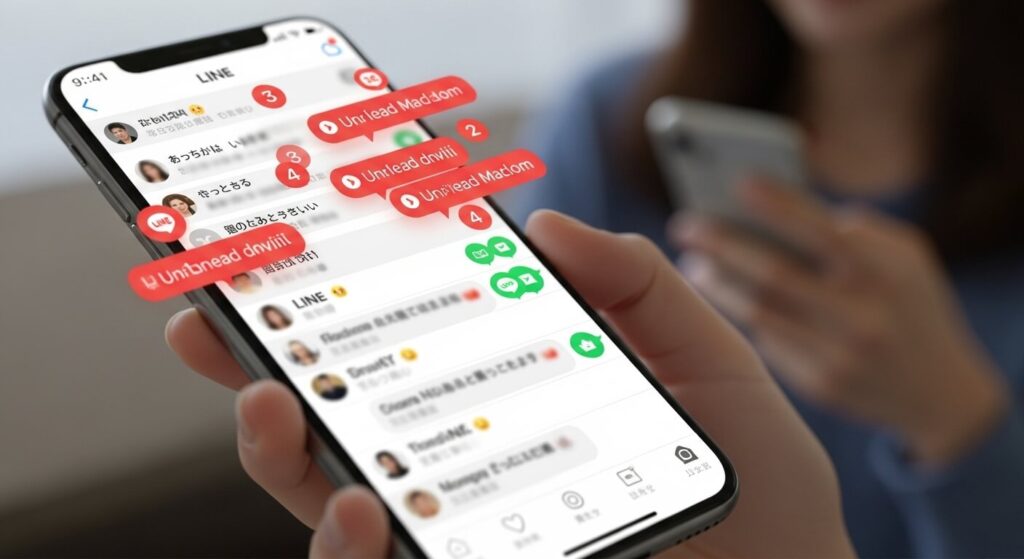 LINE通知がたくさんきている