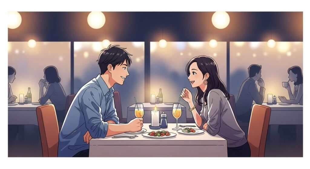 ディナー中のカップル