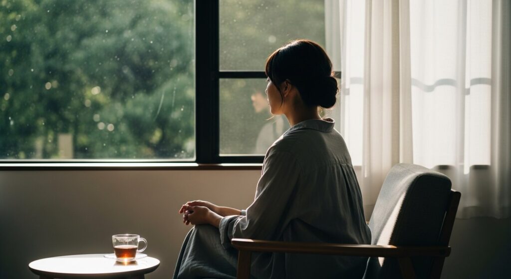 物思いにふける女性