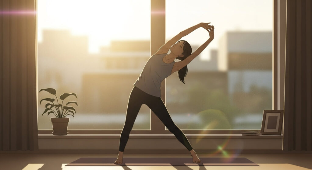 ヨガをしている女性