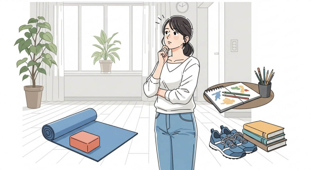 新しい趣味を考える女性