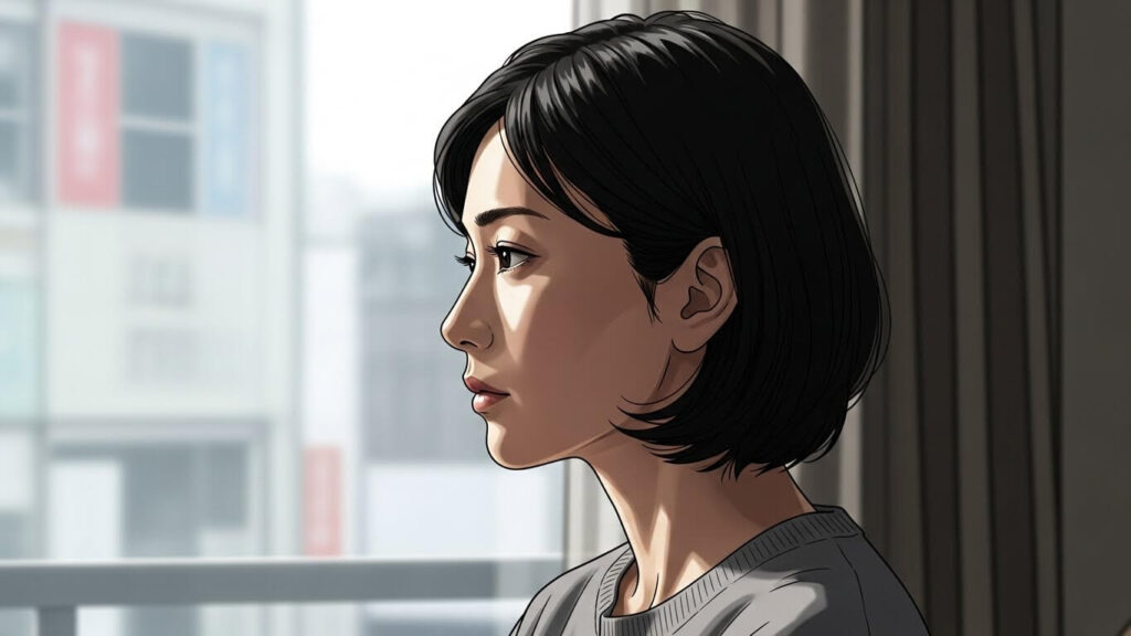 真剣な女性の横顔