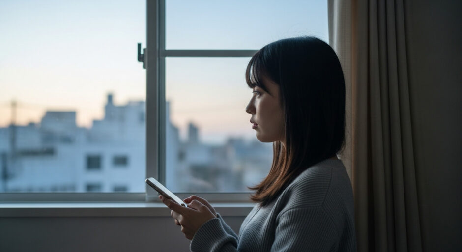 恋煩いしている女性