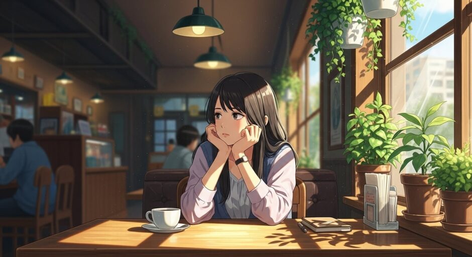 恋愛について考えている女性