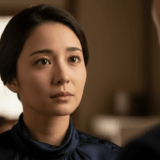 上目遣いしている女性