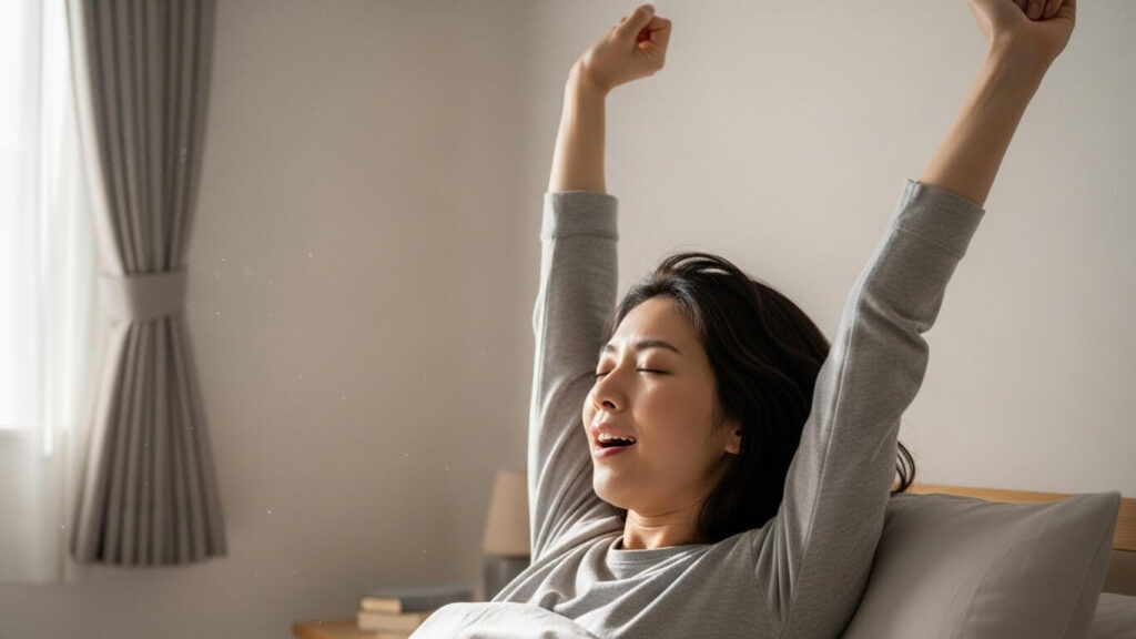 起床する女性