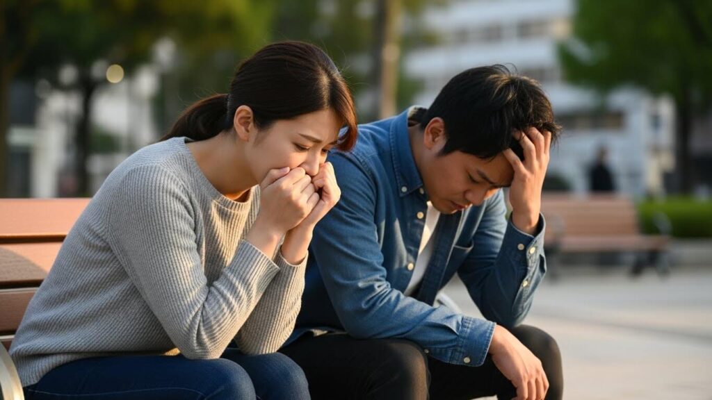 悩みを抱えるカップル