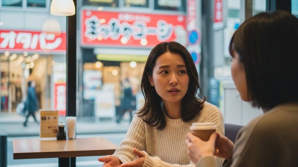 悩みを話す女性