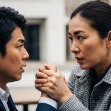 女性が男性の手を離さない